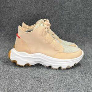 Sorel Kinetic Breakthru Caribou Sneaker Boots Women Size 10 Tan Suede Waterproof